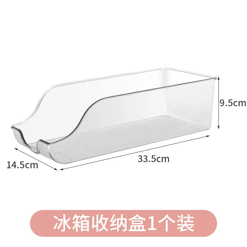 Plastic Soda Can Storage Box for Refrigerator, Stackable Organizer Tray, Clear Desktop Storage Box