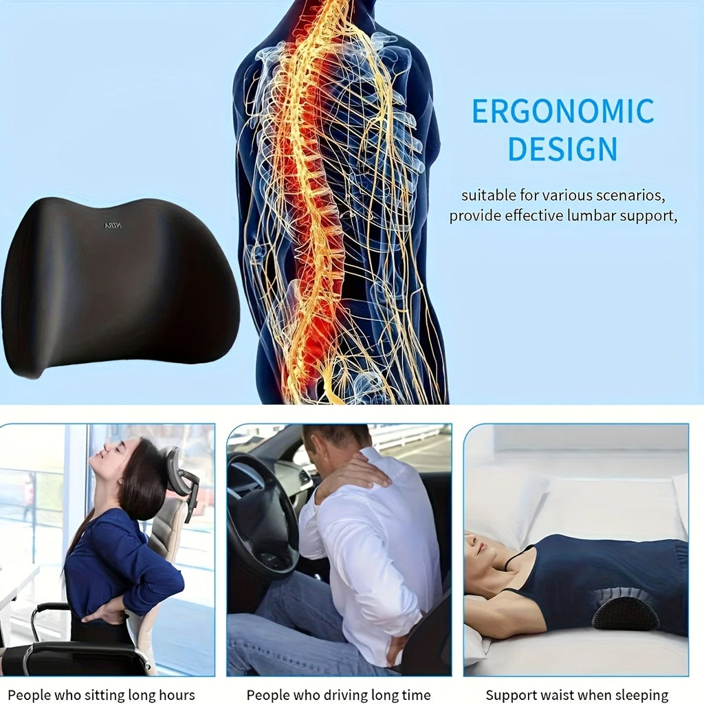 Memory Foam Lumbar Support Cushion for Back, Office Seating, Mixed Color