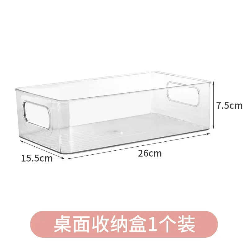 Plastic Soda Can Storage Box for Refrigerator, Stackable Organizer Tray, Clear Desktop Storage Box