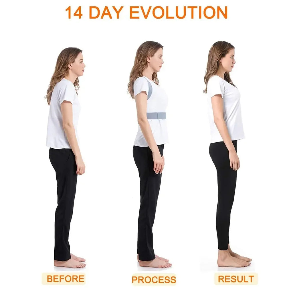 Adjustable Back and Shoulder Posture Corrector Belt, Chest 25"-44"