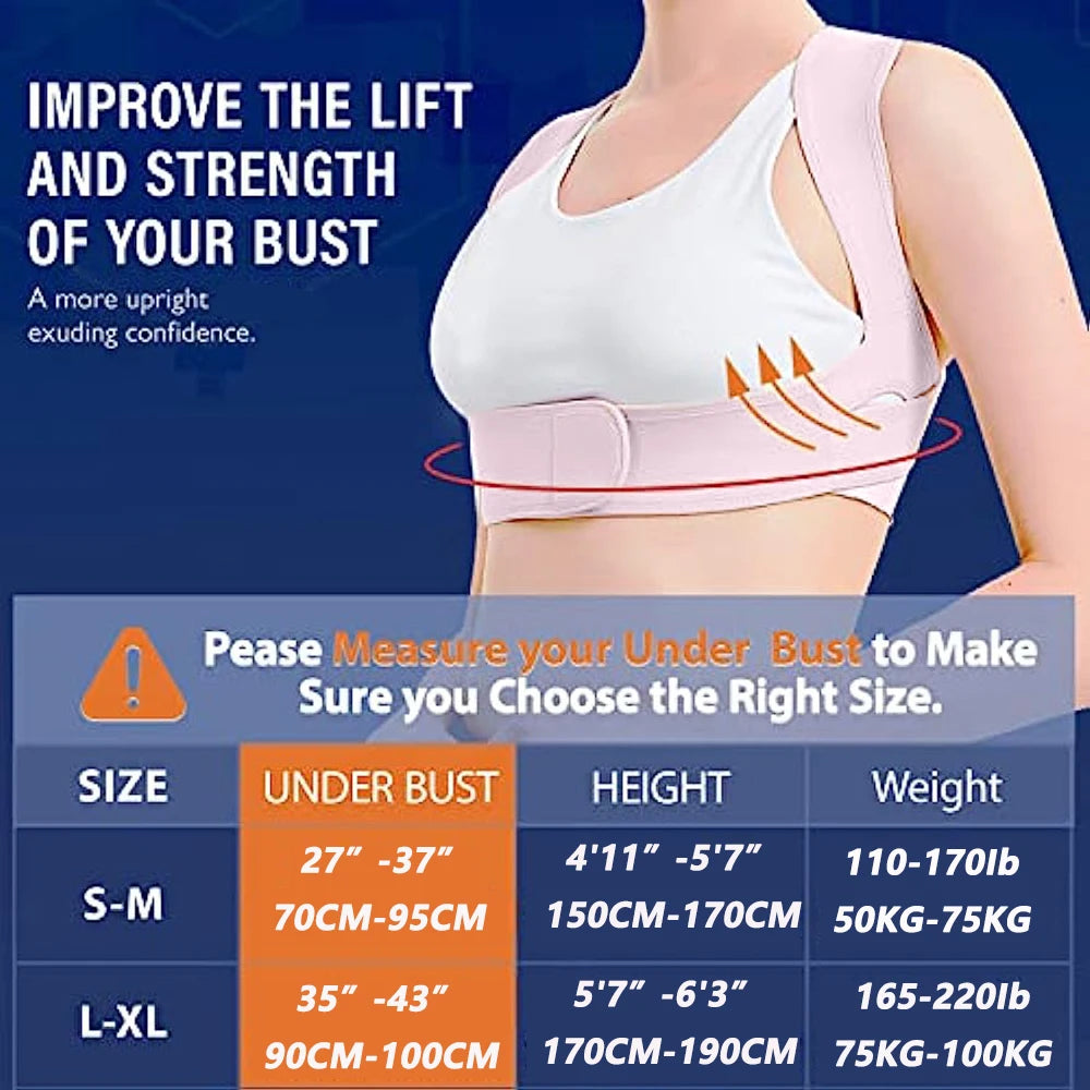 Adjustable Upper Back Posture Corrector Brace for Men and Women