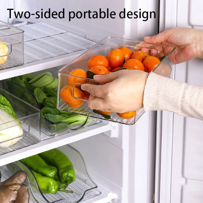 Plastic Soda Can Storage Box for Refrigerator, Stackable Organizer Tray, Clear Desktop Storage Box
