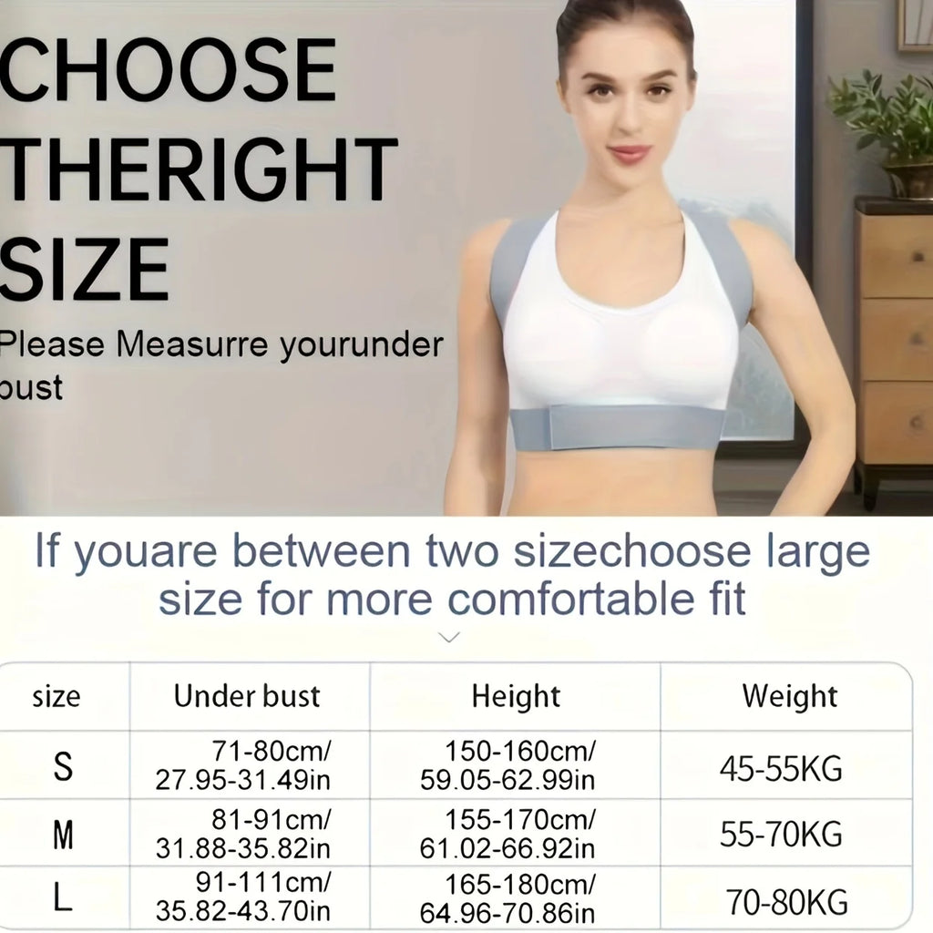 Adjustable Back and Shoulder Posture Corrector Belt, Chest 25"-44"