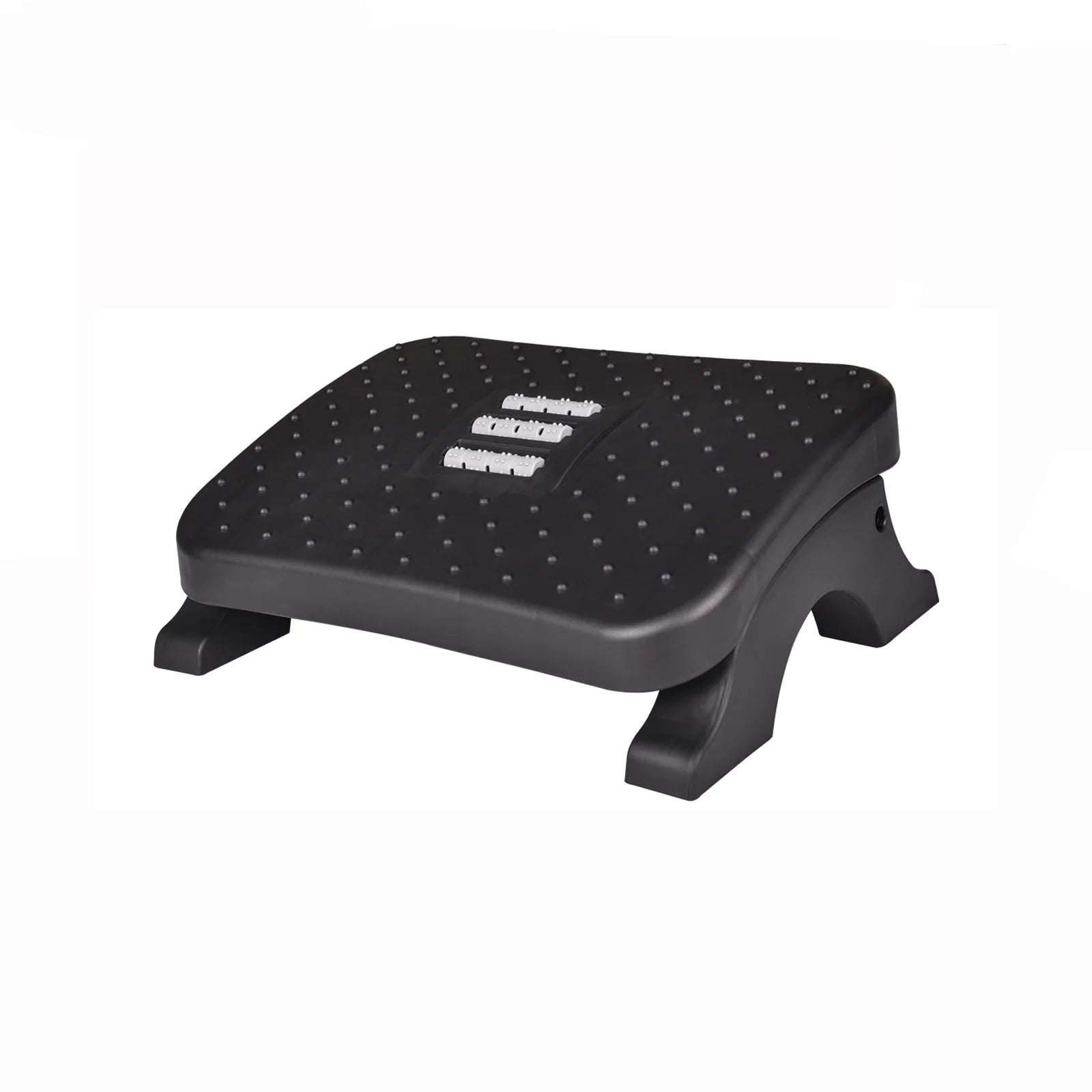 Ergonomic Under Desk Footrest with Massage Rollers, Plastic Foot Stool, Non-Slip, for Home or Office