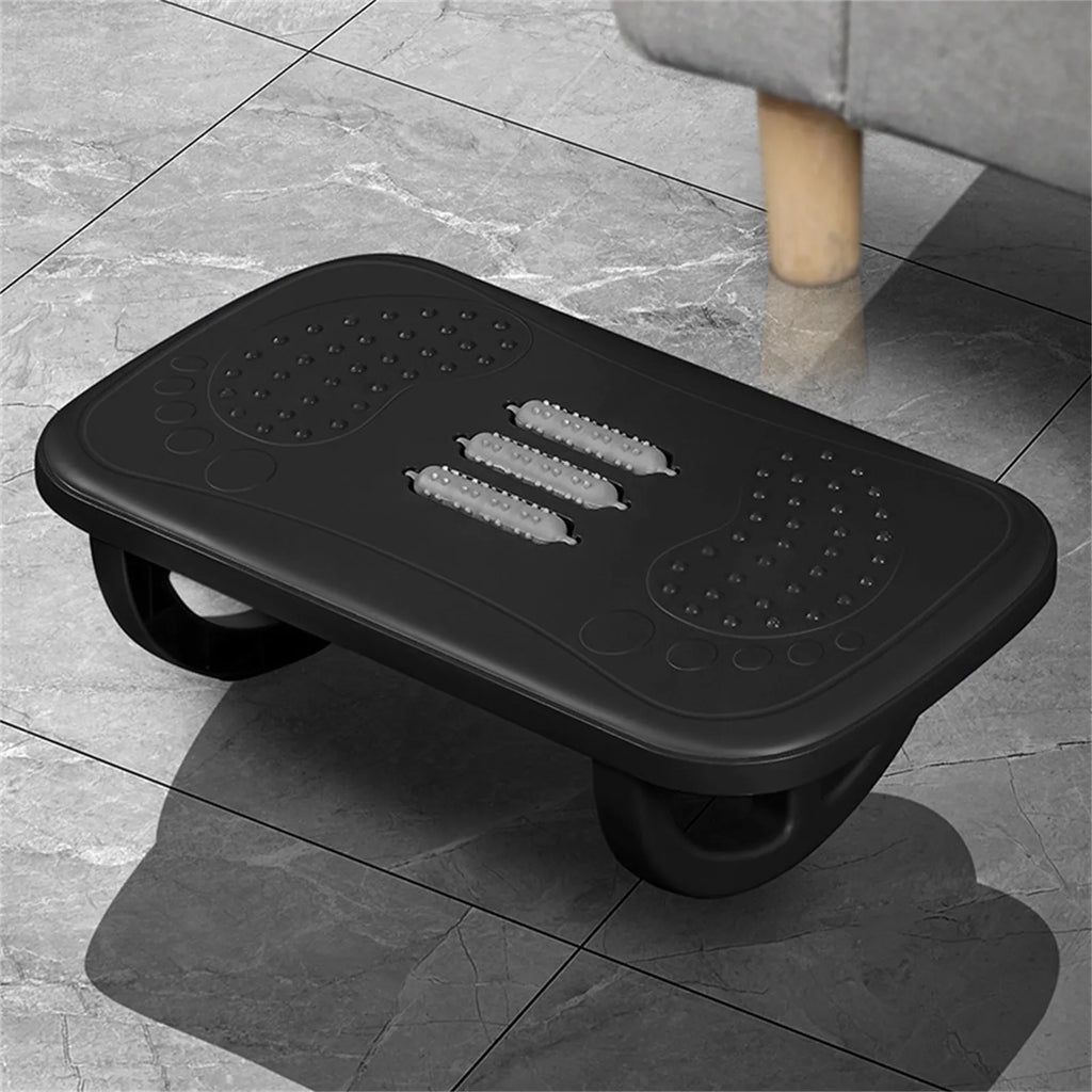 Rocking Footrest with Foot Massage Rollers, Anti-Slip Textured Under Desk Foot Stool, Medium, ABS