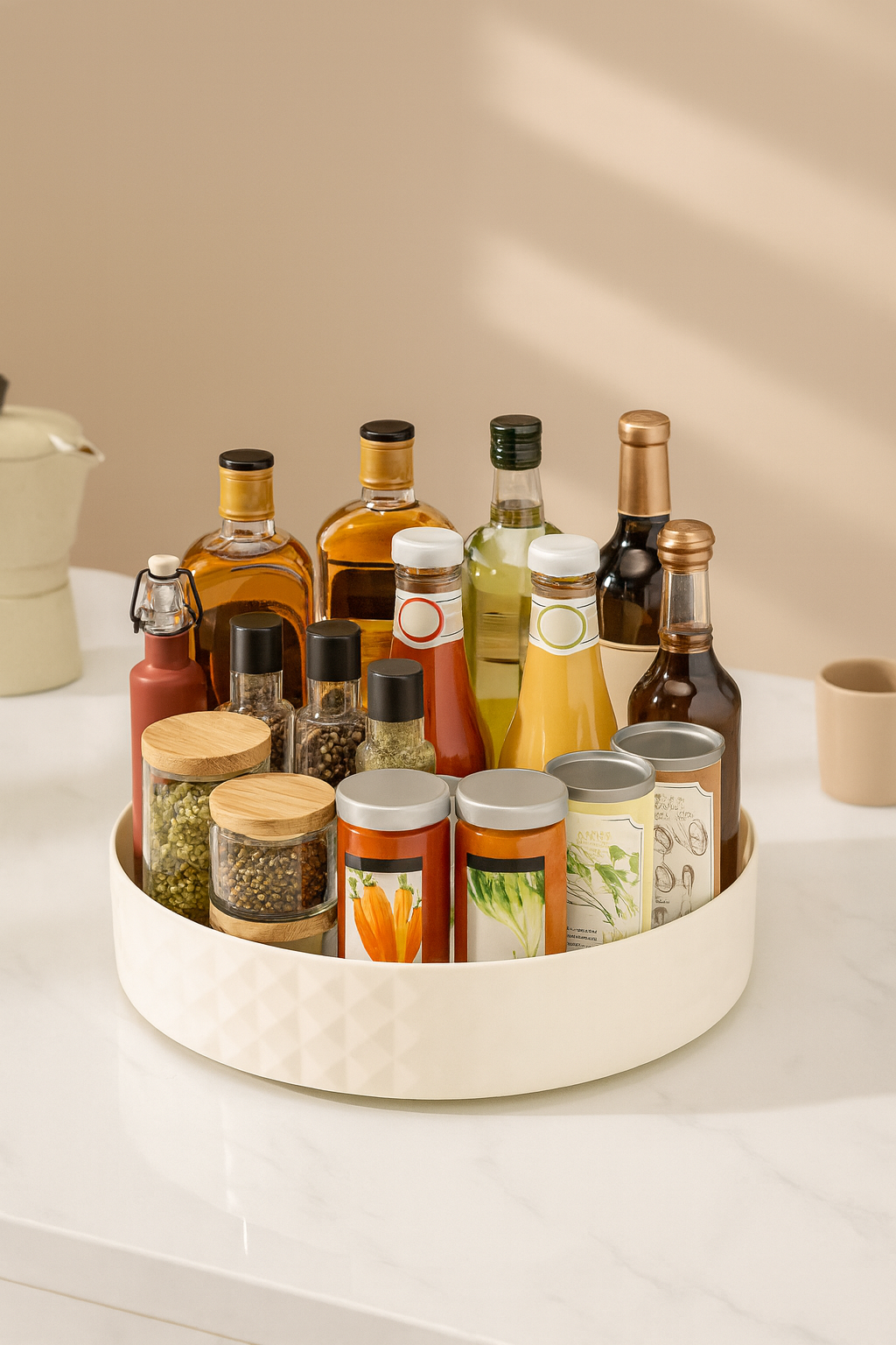 Rotating Spice Rack Organizer for Kitchen and Cosmetics Storage