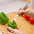 Stainless Steel Chili and Bitter Gourd Corer, Green Pepper Seed Remover Kitchen Tool