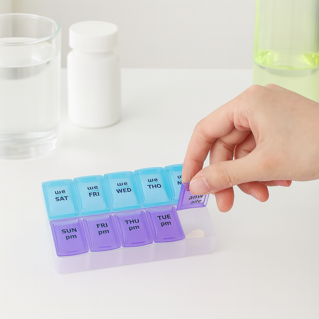 Portable Colorful 3-Compartment Travel Pill Box
