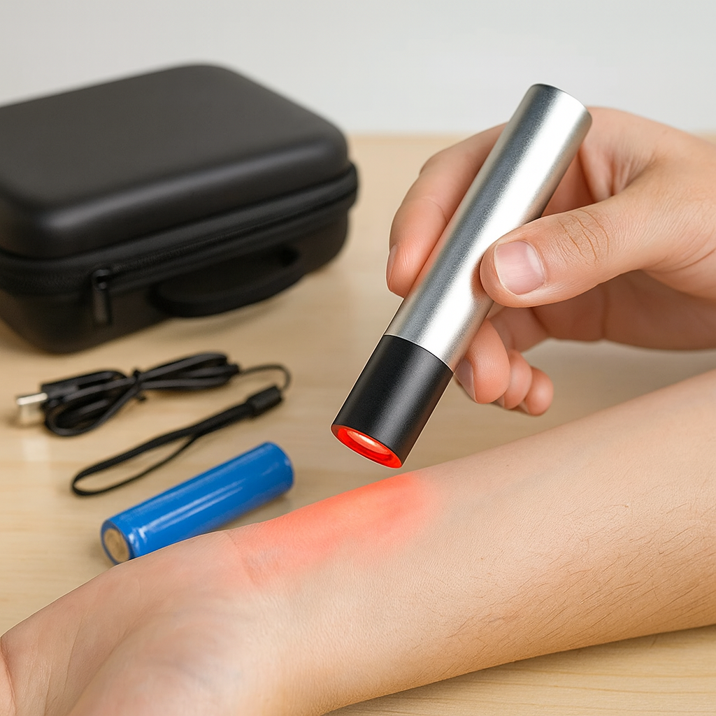 Portable Red Light Therapy Flashlight for Skin Care and Muscle Pain Relief