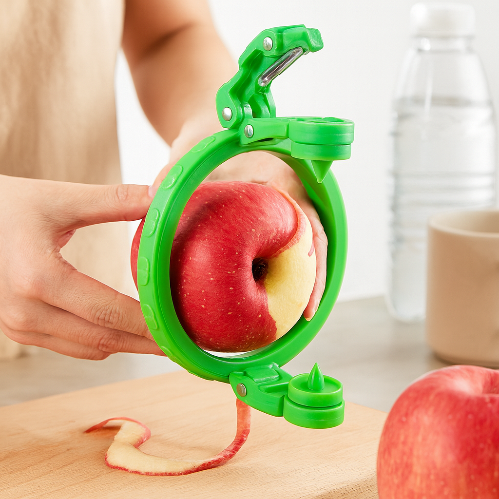 Handheld Rotary Apple Peeler and Spiral Slicer Fruit and Vegetable Kitchen Tool