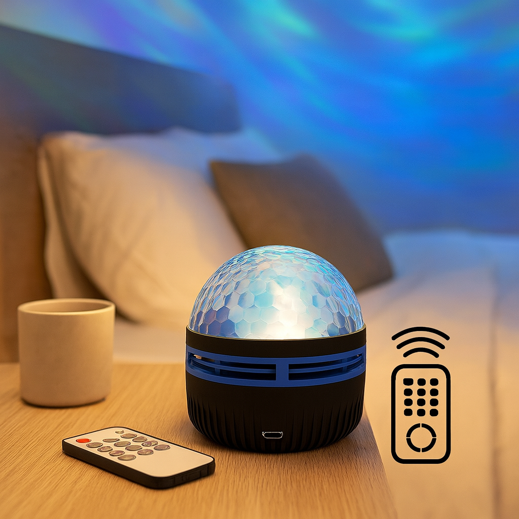 Aurora Borealis Starry Sky Projector Night Light, USB-Powered, Multi-Color, Remote Control, 1pc