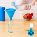 Foldable Silicone Kitchen Funnel Set for Liquid Transfer and Filling Water Bottles